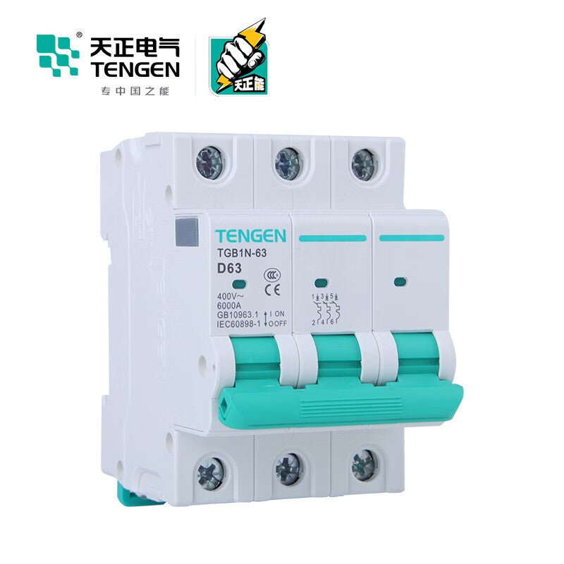 Tianzheng Electric Air Switch TGB1N-63 3P D 63A 6KA 335012800724 Miniature Circuit Breaker