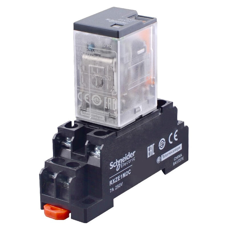 Schneider Electric relay set RXM2LB2P7 intermediate relay with base AC230V 2 open 2 closed 8 feet 5A with LED indicator light