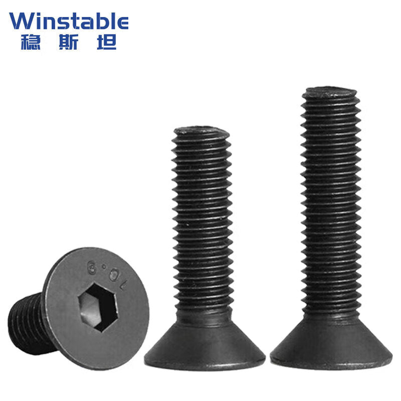 Winstein 10.9 grade blackened (quenched) countersunk head hex socket head cap screws M16*30 (10 pieces) Flat head bolts and screws DIN7991 WSX161