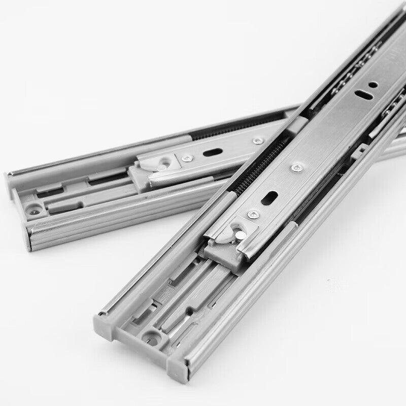 Bingyu Stainless Steel Damping Drawer Slides, Thickened Drawer and Cabinet Three-Section Slides, 12-inch 300mm (1 set), Screws Included, BH-673
