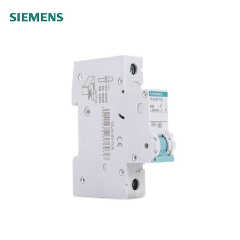 Siemens small circuit breaker green series 63A 1P C 6kA; 5SJ6-C63-1P