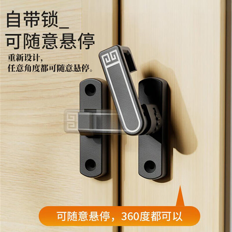Dipur no-drill bolt door latch for bathroom sliding door lock, anti-theft door lock, buckle, toilet latch
