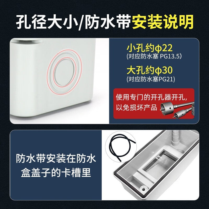 HT Waterproof Outdoor Distribution Box 15 Circuits Surface-Mounted