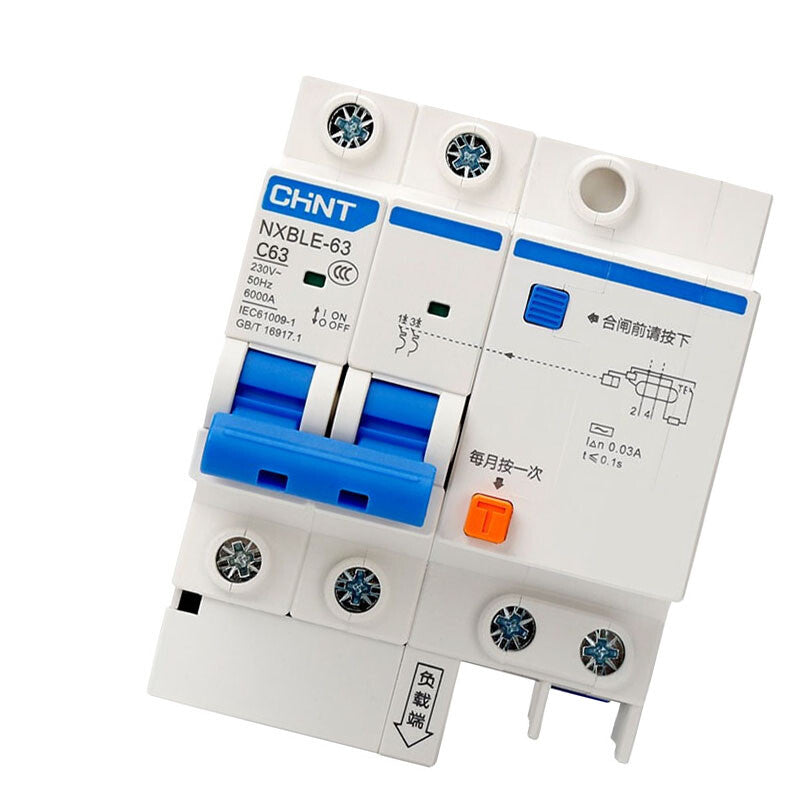 Chint NXBLE series small leakage protection circuit breaker with leakage protection leakage protection air switch NXBLE-63 2P C40 30mA 6kA (customized)