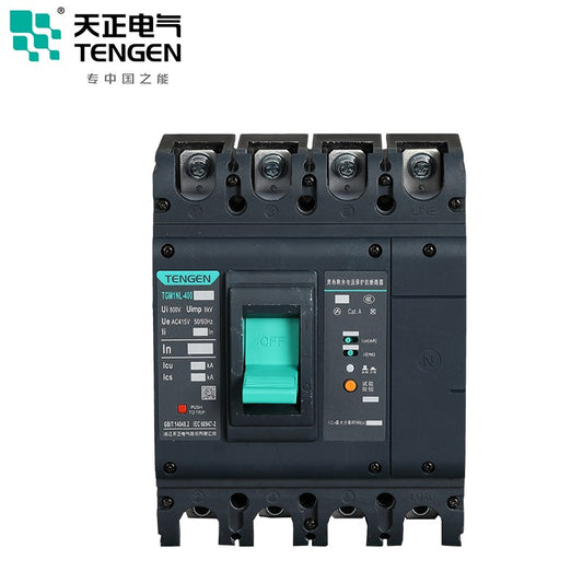 Tianzheng 400A Electric Molded Case Circuit Breaker with RCD Protection