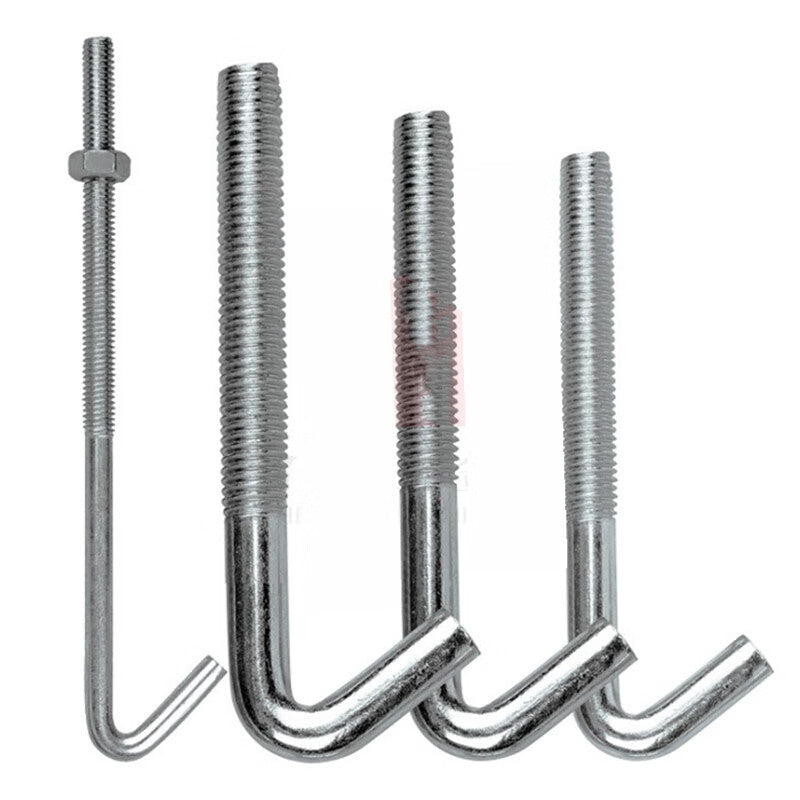 Juwei Grating Hook, National Standard Screen Hook, Galvanized Bent Hook Bolt Embedded Part, 7-Shaped Anchor, M12*250, JG1199R