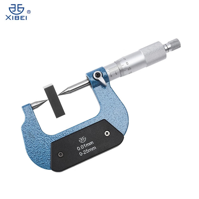 Northwest China, Qinghai Province, Pointed Micrometer, Qinghai Measuring Tools, Outer Diameter Groove Measuring Point, 30°/15°, 200-41-060/0-25mm, Type D, Double Pointed Micrometer, 0.01mm