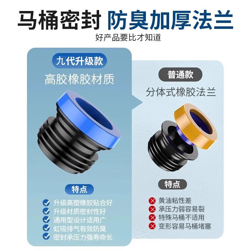 Shouli flange sealing ring for toilet, bathroom toilet drain outlet, leak-proof extended rubber ring, universal, seal included.