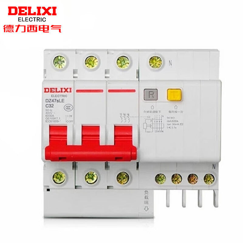 Delixi DZ47sLE 32A 3P+N Circuit Breaker with Leakage Protection