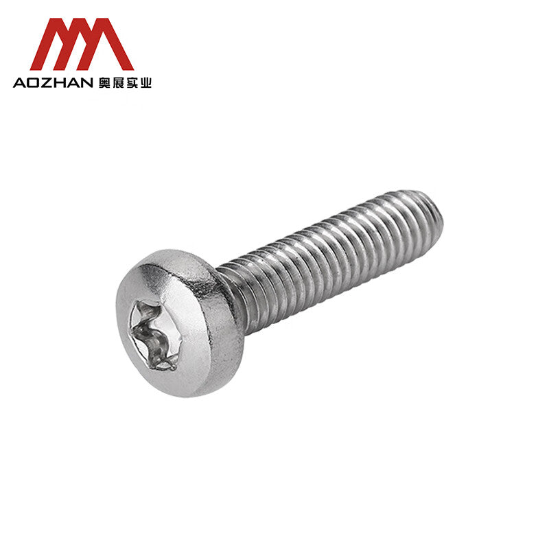 AOZHAN GB2672 Torx Screw Pan Head Machine Screws, 304 Stainless Steel, Round Head Pan Head Internal Torx Screws, Anti-theft Screws GPH M3*16 (1800 pieces/box)