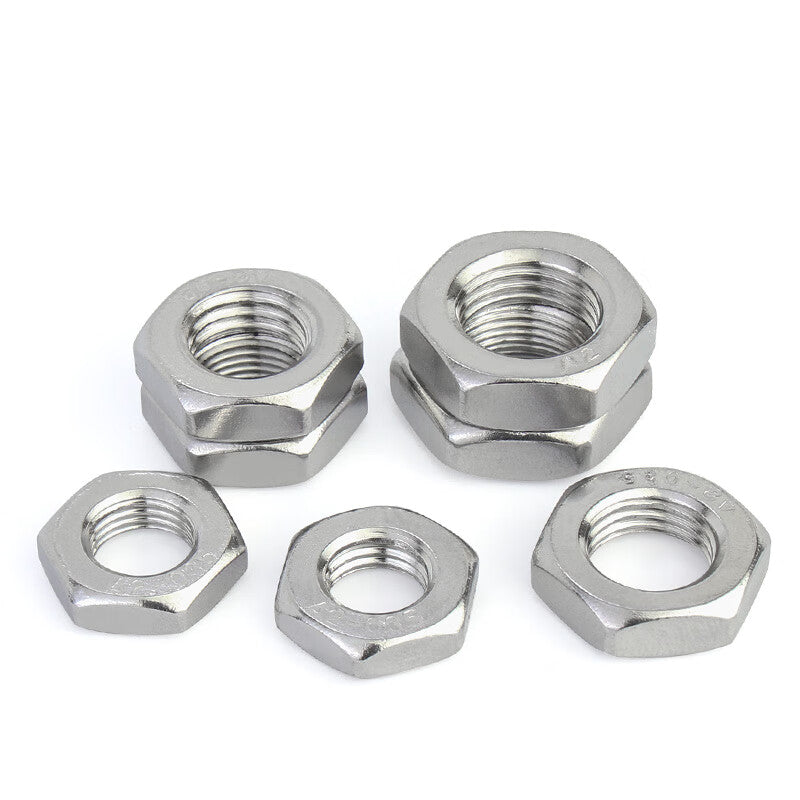 Jinenchi Stainless Steel Hexagonal Thin Nuts M33*2, 16mm Thick (5 pieces/box)