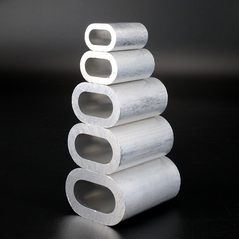Bingyu Steel Wire Rope Aluminum Sleeve, Steel Wire Rope Clip, Aluminum Buckle, Oval Steel Wire Rope Clamp, Single Hole Aluminum Sleeve, 1mm (500 pieces) BH-592