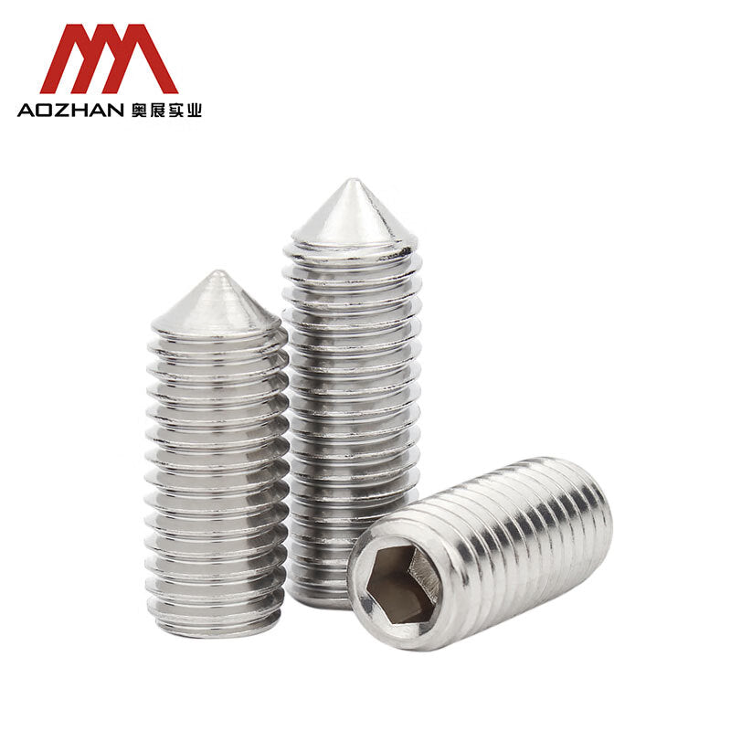 AOZHAN DIN914-304 Stainless Steel Socket Hex Tapered Set Screws GPH M5*25 (800 pieces/box)