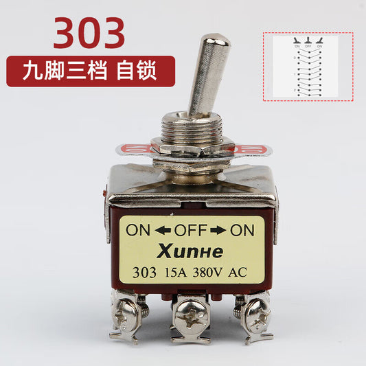 Yuanqiao (303 (9-pin, 3-position) 5-pack) Toggle Switch, Rocker Arm, E-XH Rocker Lever Switch. Unit: Piece