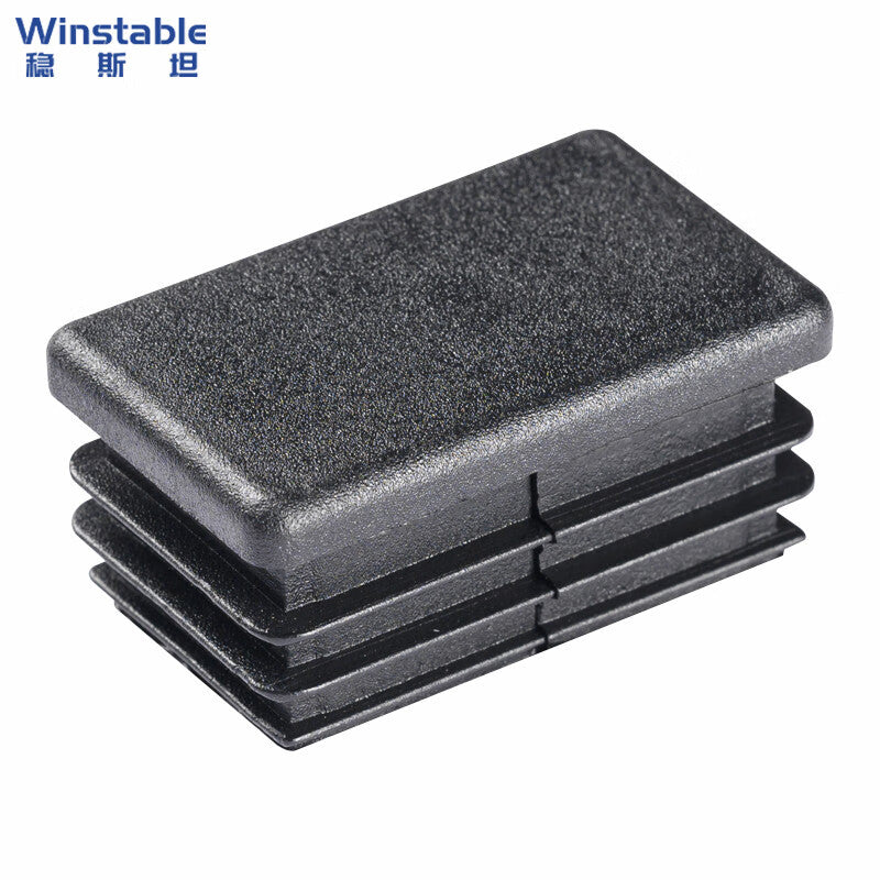 Winstein WSX179 (50 pieces) Rectangular Pipe Plugs, Plastic PE Pipe Plugs, Square Pipe Plugs, Furniture Foot Pads, End Caps, Black 30*50 Rectangular Pipe Plugs