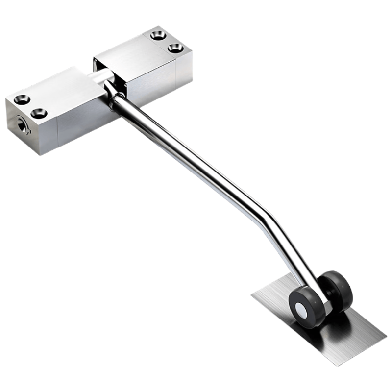 Carnegie door closer, door buffer, small and simple automatic door closer, household hardware door closer, adjustable force, silver-white.