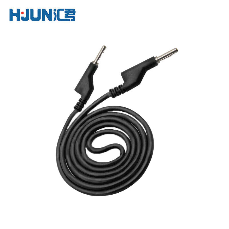 Huijun 4mm Brass Double-Ended Banana Plug Cable 20A High Current Pistol Type Test Cable Experimental Wire, Black, 2 Meters - 2.5 Square Meters, 20A