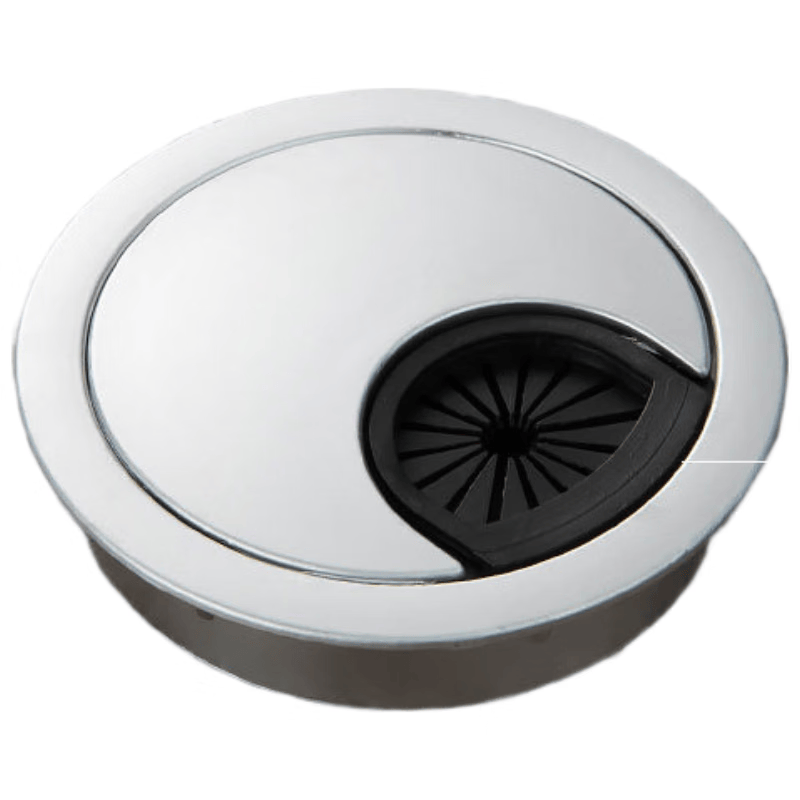 Thousand-speed wheel computer desk cable tray cover, cable management box cable outlet cover, 60mm opening, brushed finish.
