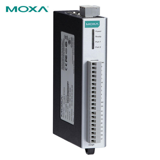 Moxa performance indicators: 16DI switch input; support for Modbus TCP and Ethernet IP; ioLogik E1210