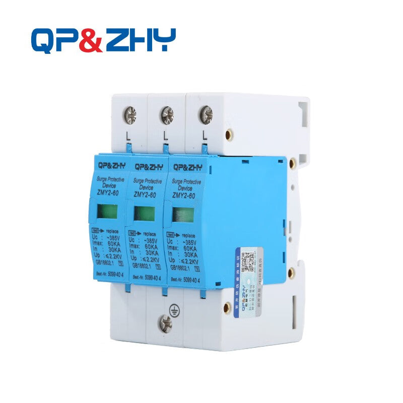 QP&ZHY Lightning Arrester Surge Protector 4P 20KA-80KA