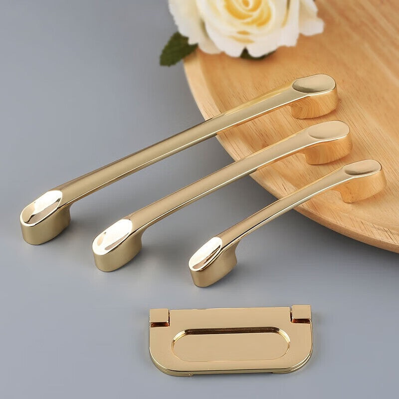 Shanhe Crafts Gold Handles for Nordic Style Wardrobes, Drawers, Cabinets, Modern Minimalist Solid Cabinet Door Handles, Furniture Handles, Rose Gold 6050 - Single Hole [Pack of 3]