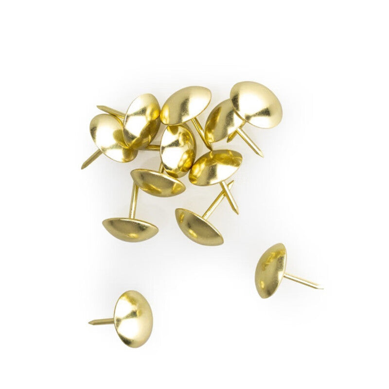 Deqi Large Head Round Head Nails, Antique Nails, Large Thumbtacks, Hard and Soft Packaging Bubble Nails, Imitation Gold, 25*25mm (50 pieces)