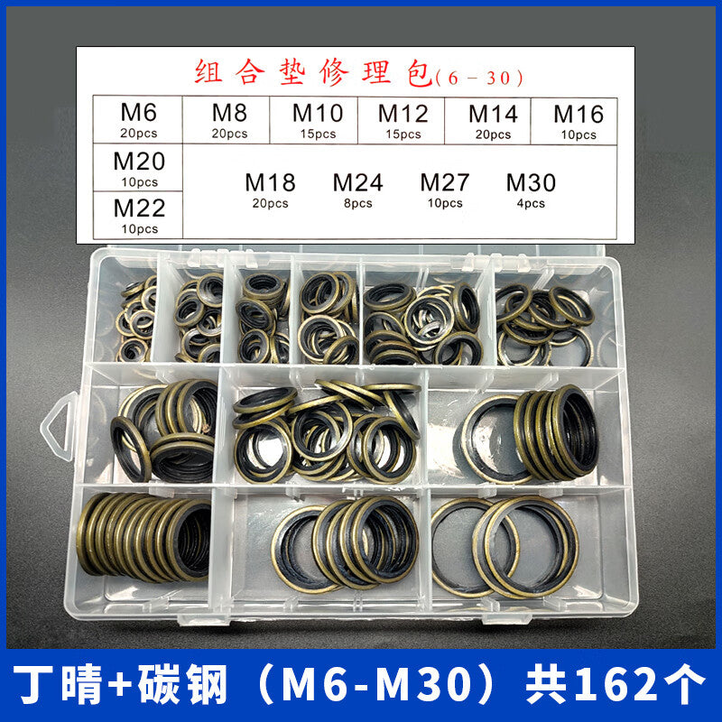 Kangzerun and KZRH semi-enclosed combination washer repair box gasket set fluoropolymer copper stainless steel screw oil resistant