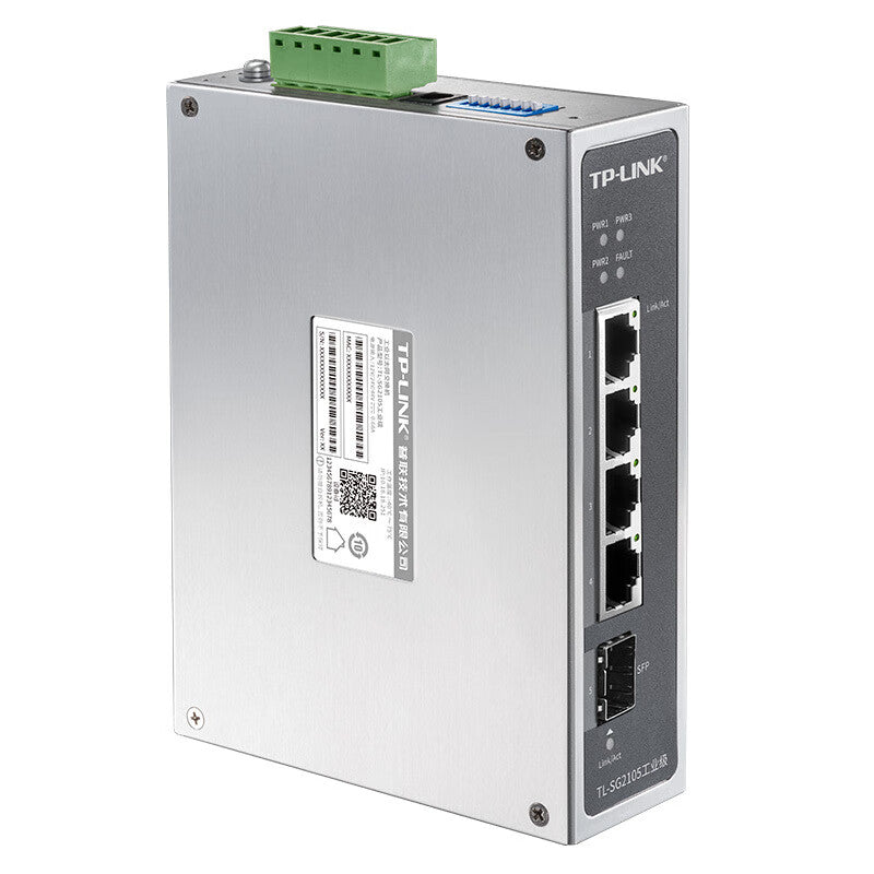 TP-Link Layer 2 managed industrial switch 4 Gigabit ports + 1 Gigabit SFP port; TL-SG2105 industrial grade