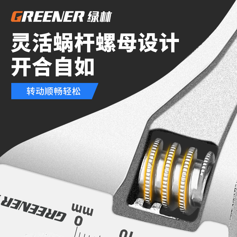 Greener Adjustable Wrench 8-inch Tool Set Universal Bathroom Wrench with Large Opening and Light Handle