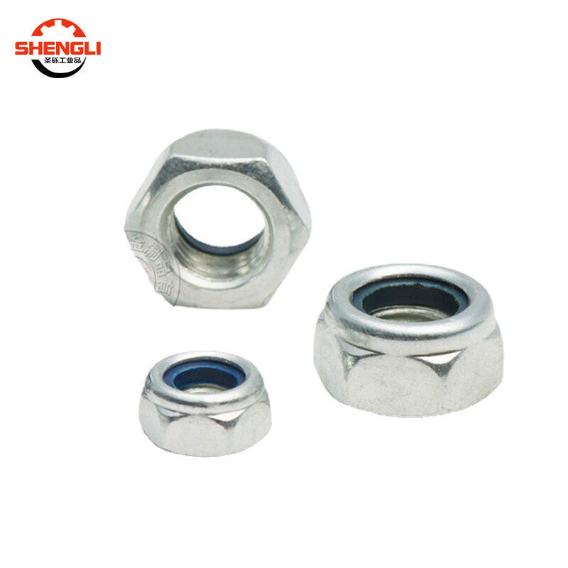 Saint-Rich DIN985 Galvanized Hexagonal Nylon Anti-Loosening and Anti-Slip Nut, Locking Nut, Self-Locking Nut, M5 [200 Pieces]