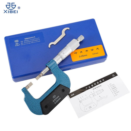 Northwest Qinghai Qingliang blade blade flat-head thin sheet micrometer outer diameter slit groove caliper measurement 0.4 0.7mm thickness 201-21-000/0-25mm Type A