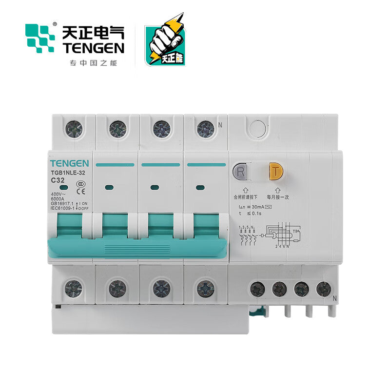 Tianzheng Electric TGB1NLE-32 32A 4P Miniature Circuit Breaker