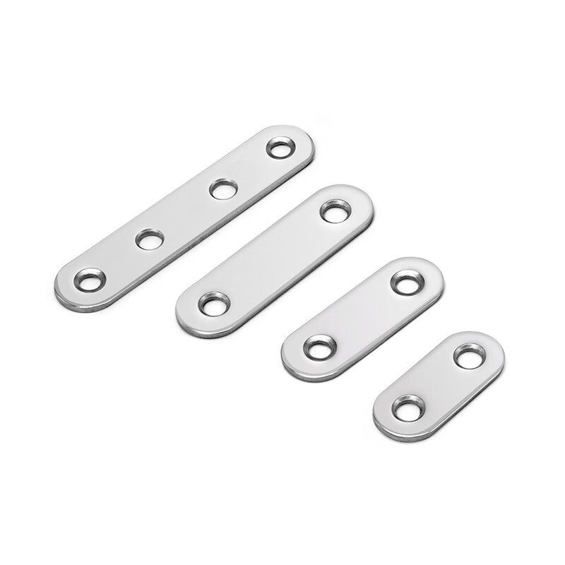 Deqi Stainless Steel Straight Angle Bracket, Flat Bracket Angle Bracket, One-Line Angle Bracket Connector, 37*16*1.8mm/2 Holes (10 pieces)