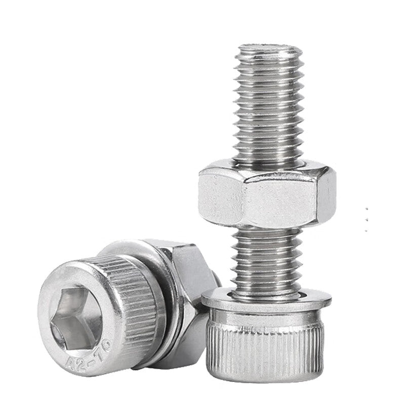 Kaihe Screws, 304 Stainless Steel Socket Head Screws, M12*100mm Set (3 sets per pack)