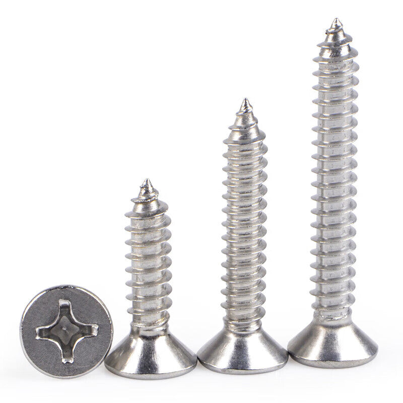 Jestin 304 Stainless Steel Phillips Head Countersunk Self-Tapping Screws C 4.8*38 [200 pieces] 304 Self-Tapping Screws