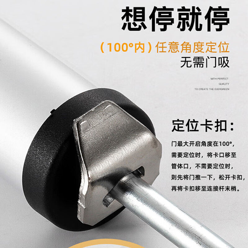 Jingu Lao KCAA-601 Simple Door Closer, Pneumatic/Hydraulic Buffer Automatic Door Closer for Wooden Doors and Rooms, Sand Silver