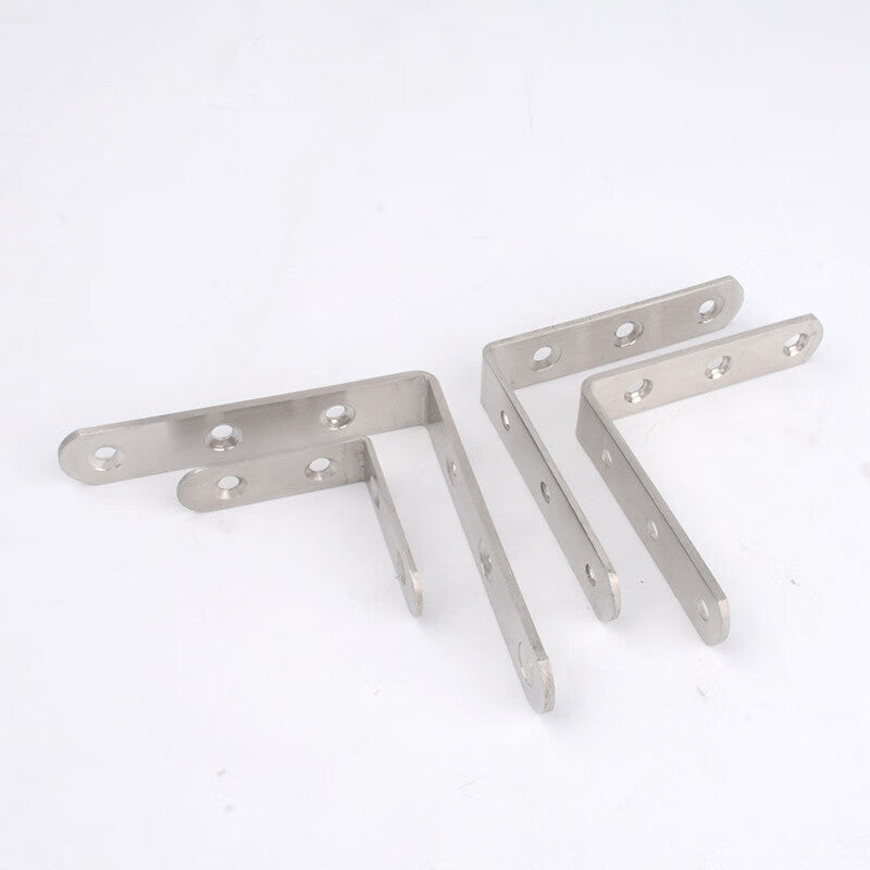 Deqi Thickened Stainless Steel Right Angle Bracket, L-Shaped Angle Bracket, Triangular Iron Support Shelf Support Fixing Part, No. 8, 100*100*20mm (10 pieces per pack)