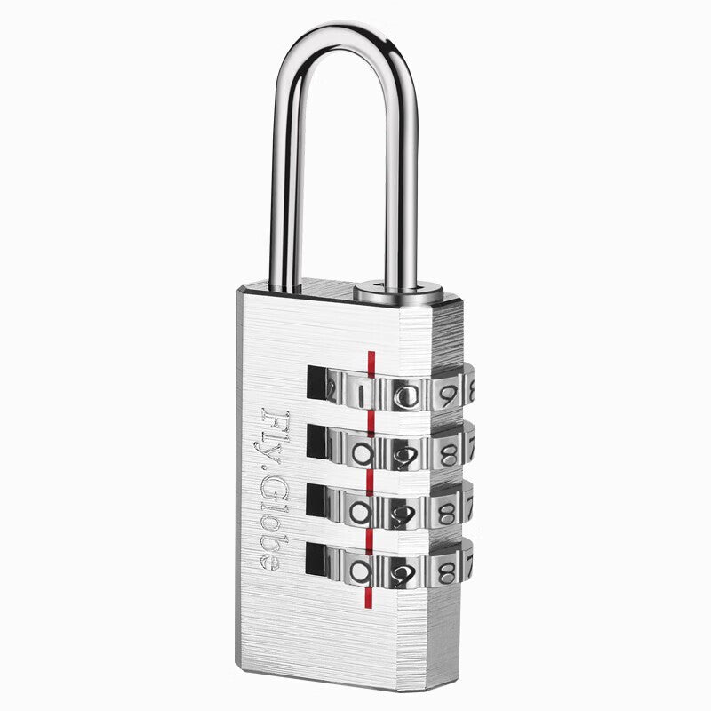 Fly.Globe combination brass padlock, suitcase/backpack lock, luggage/toolbox lock, dormitory/gym locker door lock, silver.