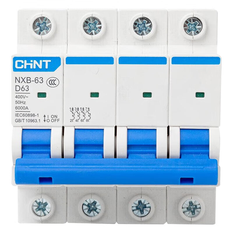 Chint miniature circuit breaker 4P 63A D 6kA NXB-63 4P D63