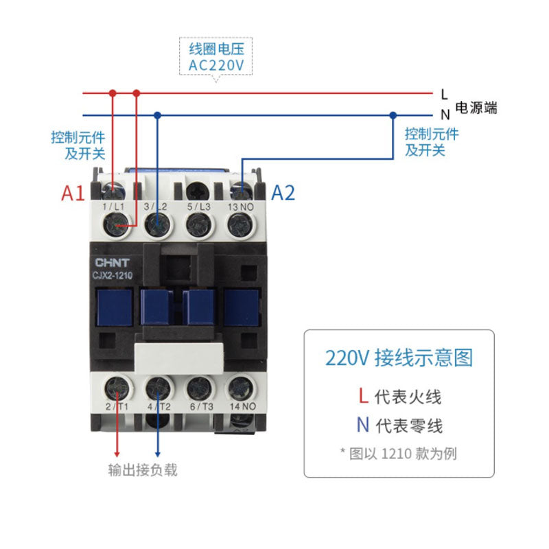 Chint (CHNT) AC contactor 12A contact relay CJX2-1210-380V