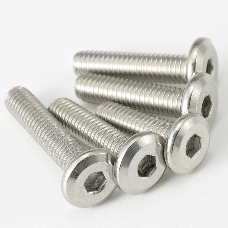 Bairuit 304 Stainless Steel Flat Head Chamfered Socket Head Screws, Flat Round Head Beveled Bolts, Large Countersunk Head Screws M4*25 [10pcs]