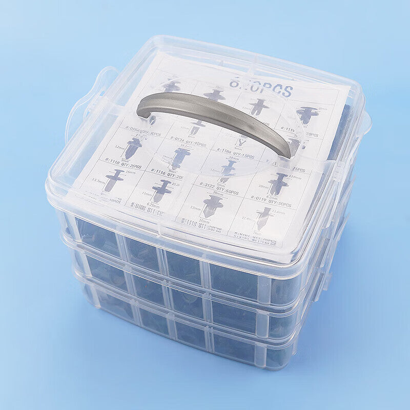 Winstan WY0146 Car Clip Box - Bumper Clips, Mudguard Clips, Door Panel and Trunk Liner Clips - 16 Types, 620pcs
