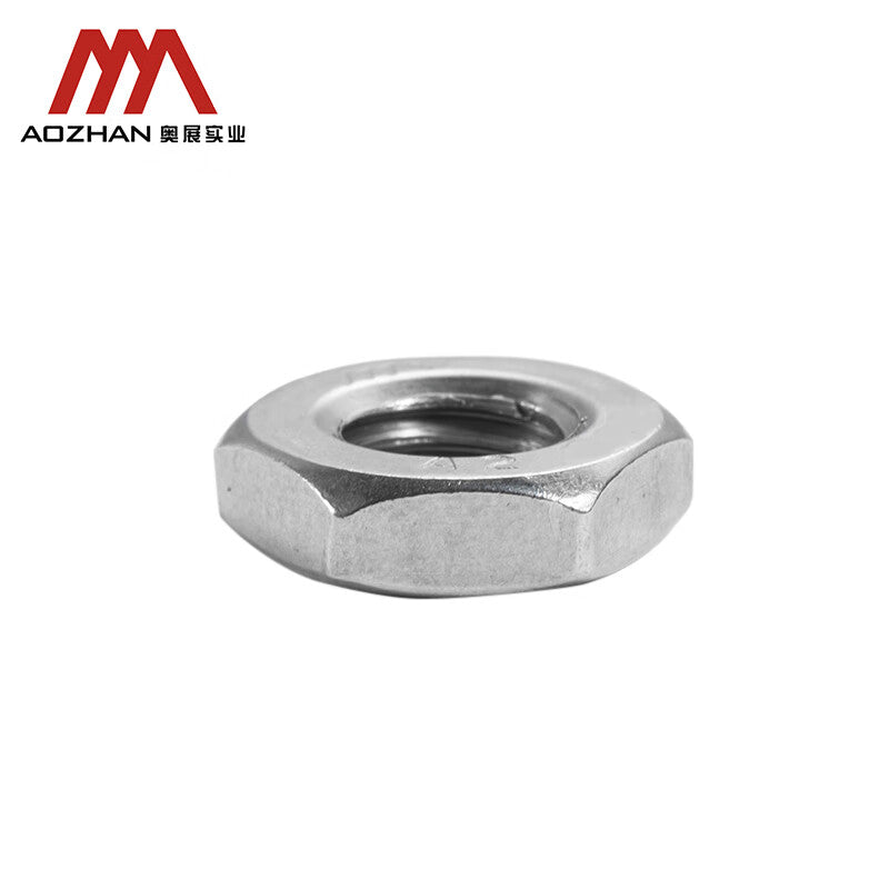 AOZHAN 304 Stainless Steel DIN936 Thin Hex Nuts, Full Range, M12, 400 pieces/box