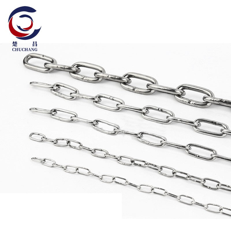 Chuchang 304 Stainless Steel Chain, Long Ring Railing Chain, Chandelier Chain, Decorative Stainless Steel Iron Chain, Price per meter, 2.5mm thickness (multiple purchases do not require cutting).