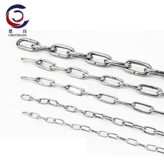 Chuchang 304 Stainless Steel Chain, Long Ring Railing Chain, Chandelier Chain, Decorative Stainless Steel Iron Chain, Price per meter, 2.5mm thickness (multiple purchases do not require cutting).
