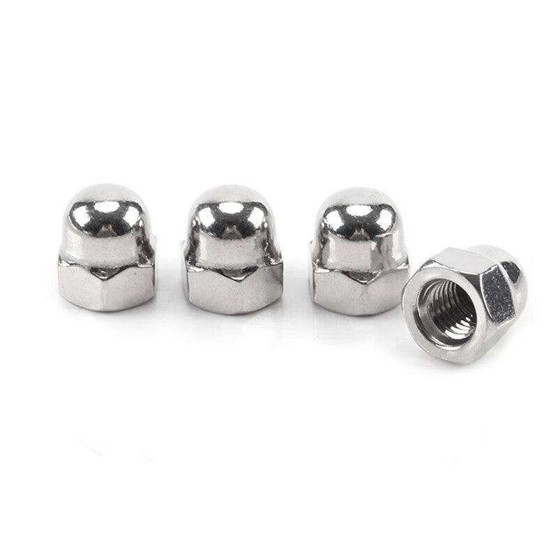 Deqi 304 Stainless Steel Cap Nut DIN1587 Decorative Screw Cap, Round Head Nut M10 (10 pieces)