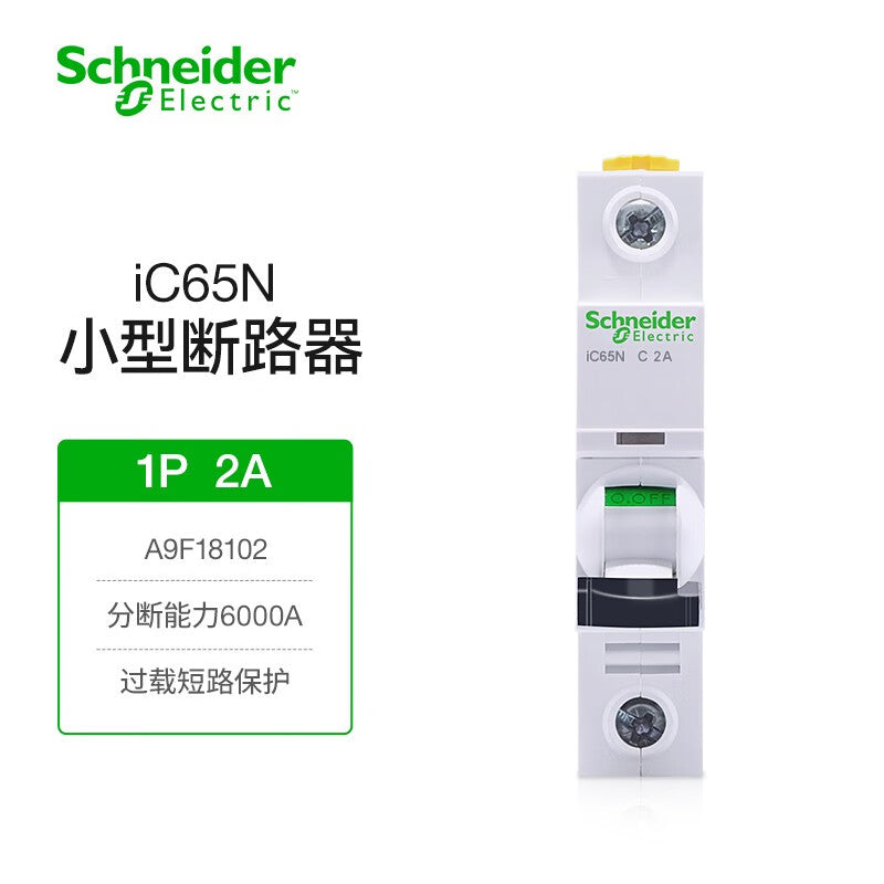 Schneider Electric iC65N 1P C2A Circuit Breaker 6kA A9F18102
