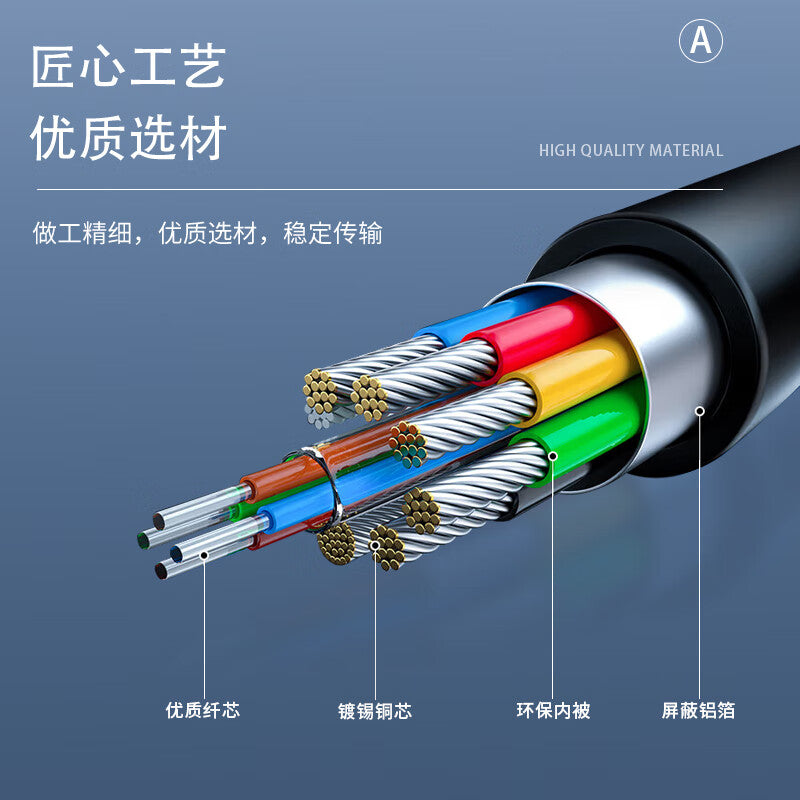 NINGCAI HDMI Fiber Optic Cable 2.0 Version 4K/60Hz Audio/Video Signal Cable NC-HD20AMM-100M Unidirectional Transmission AOC Black 100m