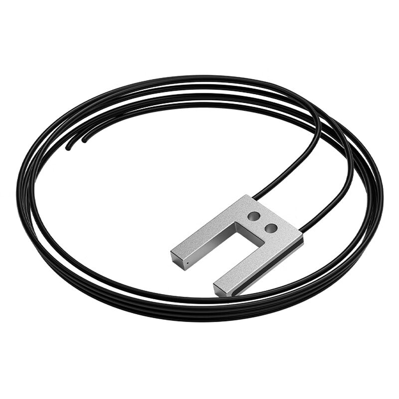 USAMRU type through-beam fiber optic sensor FFU1220 slotted fiber optic probe amplifier terminal block label positioning switch