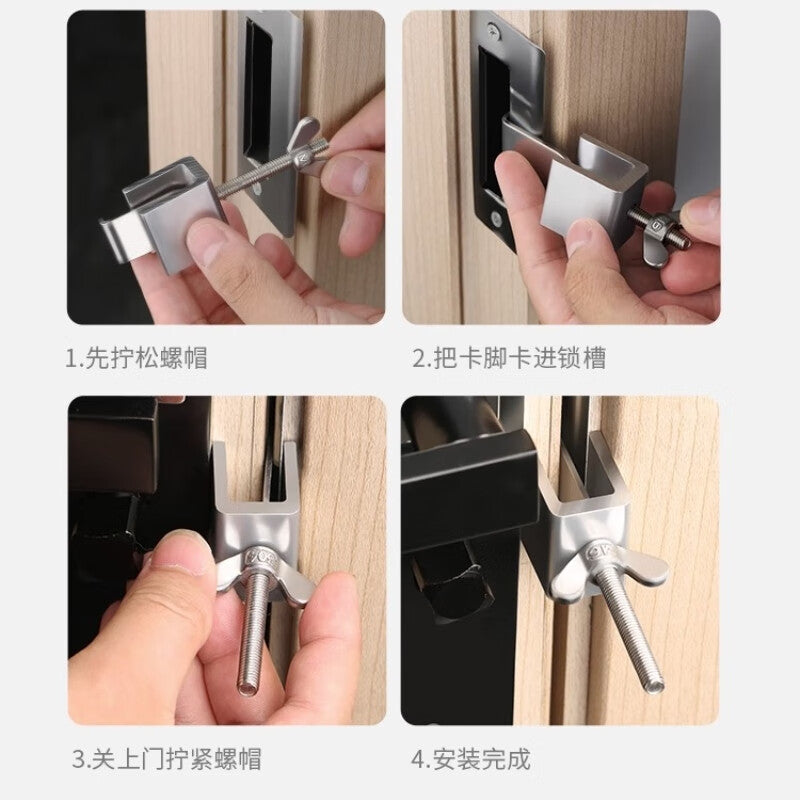 Shanhe Industrial Products Anti-theft Door Blocker, Hotel Security Door Lock, Door Stopper, Anti-wolf Artifact [Anti-theft Door Blocker] Silver 1 piece
